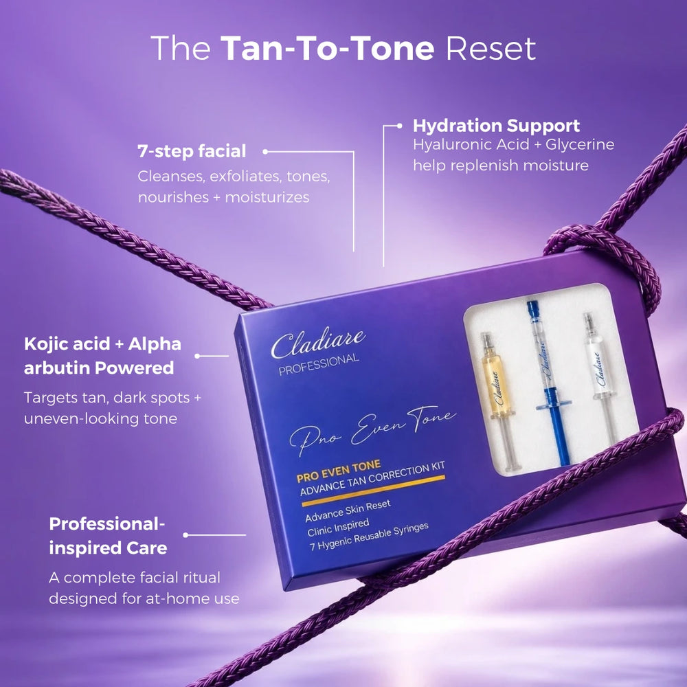 Cladiare Pro Even Tone Advanced Tan Correction 7-Step Professional Facial Kit