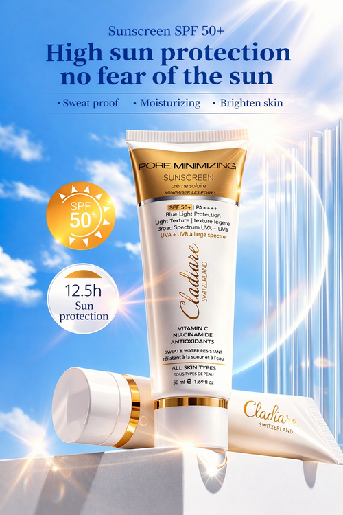 Cladiare Pore Minimizing Sunscreen SPF 50 PA++++ | Sweat & Water Resistant | Vitamin C + Niacinamide