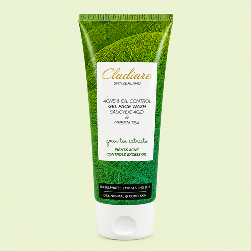 Cladiare Clarifying Gentle Face Wash 100ml | Green Tea & Salicylic Acid | Acne and Oil Control