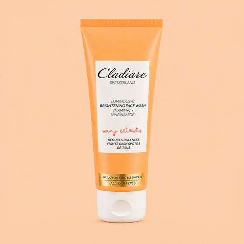 Cladiare Brightening & De-Tan Face Wash 100ml | Mango Extracts | Vitamin C + Niacinamide | Reduces Dulness & Tan