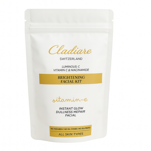 Cladiare Vitamin E+ Instant Glow Facial Kit – Brightening & Dullness Repair 7 Step - 70g