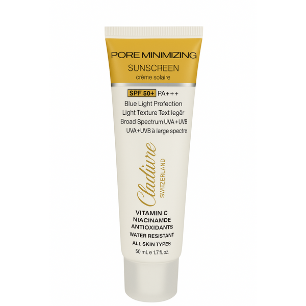 Cladiare Pore Minimizing Sunscreen SPF 50 – Matte, oil-control sunscreen with Vitamin C & Niacinamide for bright, smooth, and protected skin