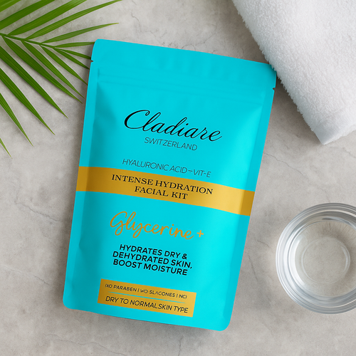 Cladiare Intense Hydration Facial Kit 7 steps | Hyaluronic Acid & Vitamin E | Barrier Repair | Boost Moisture 70g