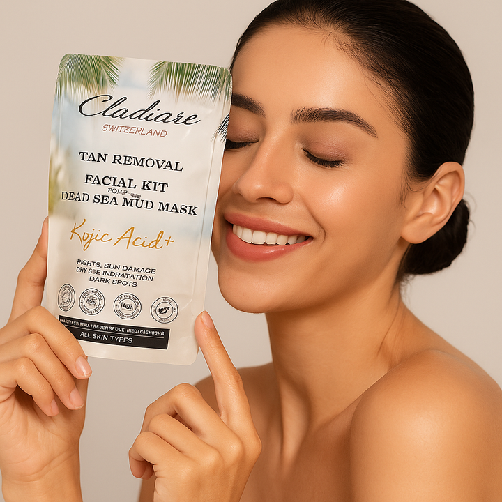 Cladiare Tan Removal Facial Kit for Clear & Even-Toned Skin, lifestyle