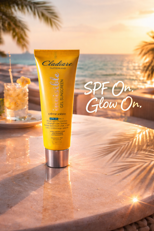 Cladiare Invisible Gel Sunscreen SPF 35 PA++ | No White Cast | Ultralight Gel Texture | Niacinamide + Hyaluronic Acid