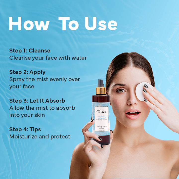 How to use Facial Mist - Cladiare Hydrating Facial Mist - Cladiare Switzerland