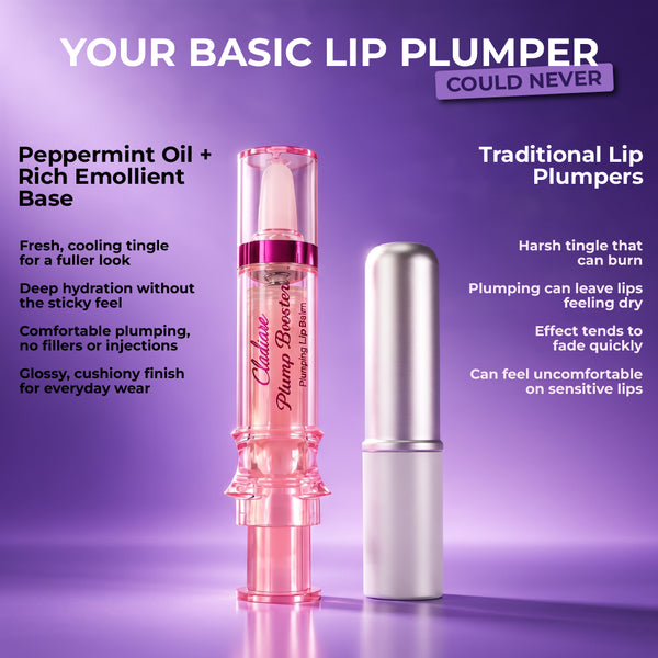 Cladiare Plump Booster vs traditional lip plumpers: cooling tingle without dryness